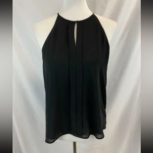 NAKED ZEBRA Women's Black Pleated Flowy Sleeveless Tank Blouse Sz M